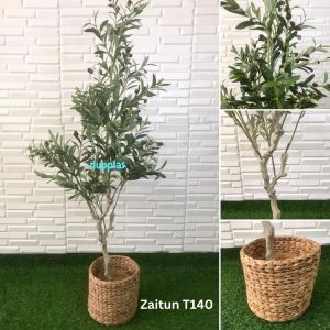 Pohon Artificial Tanaman Hias Zaitun Olive X3 T140 & T180 Latex Cover Eceng Gondok L Dekorasi Cafe Asthetic