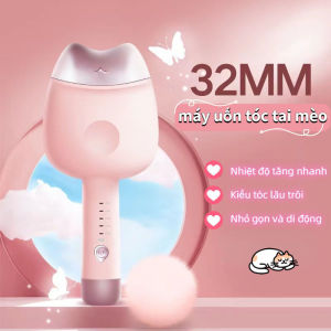 Máy Uốn Tóc Xoăn Hippie 32mm Gợn Sóng 5 Nấc Điều Chỉnh Nhiệt Độ Máy Tạo Kiểu Tóc Làm Xoăn Sóng Nước Thiết Kế Kiểu Dáng Tai Mèo