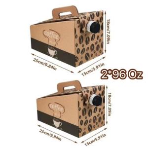 Compact Eco-Friendly Cardboard Coffee Dispenser with Lid and Handle 3L/5L Capacity Easy-Carry Container for Hot Beverages