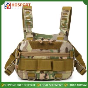 【HOSPORT】Tactical Molle Bag with Adjustable Straps Climbing Camping Backpack Large Capacity Front Chest Pack Outdoor Cycling Bag