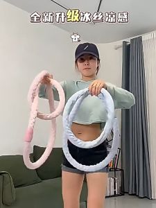 【NEW】Weighted Soft Hula Hoop Cooling Ice Silk Waist Trimmer Fat Burning Slimming Fitness Hoop Kain Sejuk Buluh Bidai hula hoop