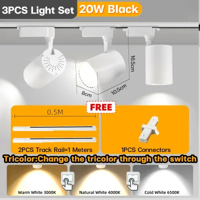 LED Track Lights COB Rail Spotlight 220V Ceiling Lamp 12W 20W 30W 40W 50W 50W Shop Exhibition Hall Home Light Decor Indoor Fixtures