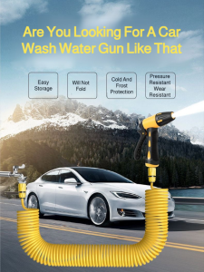 High-pressure car wash water gun [Cover the entire car without pressure] Powerful decontamination car wash water gun 360-degree rotating nozzle Telescopic car wash water gun Multi-function car wash gun Adjustable water pressu