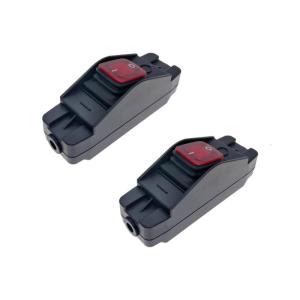 2Pcs Waterproof Button Inline Cord Switches On/Off Heavy Duty Cord Button Switches With Indicators Light for Outdoor Use