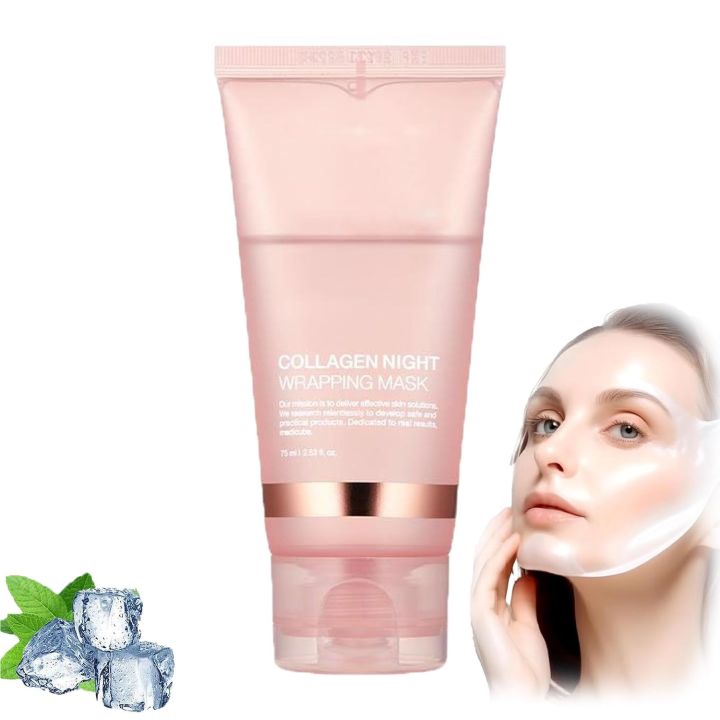 thumbnail image 2 of Collagen Night Wrapping Peel-Off Facial Mask - Overnight Hydrating Mask - 75ml - Almond Scent 2 of 2