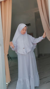 Gamis Putih Anak Remaja / Gamis Putih Naura Tanggung