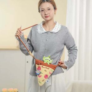 YUCHEN Cute Chip Anime Bag Funny Soft Pizza Shoulder Pouch Large Capacity Lightweight Plush Crossbody Bag Women