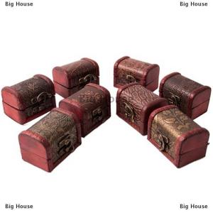 [COD] Big House กล่องเก็บเครื่องประดับไม้กล่องเก็บเครื่องประดับไม้หีบสมบัติสไตล์วินเทจขายดี