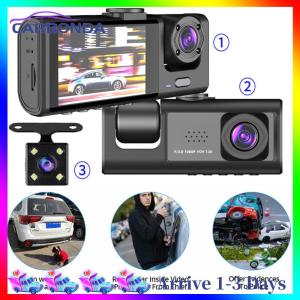 3 ช่องกล้องหน้าปัดหน้าและด้านหลังภายใน 1080p Triple Dash Cam Night Vision Car Vision Car Dash กล้อง Dash สำหรับรถยนต์