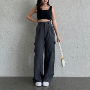 PIAMOUR STUDIOS | Cargo Pants Celana Panjang Wanita Basic Casual Loose Pants Highwaist Kekinian 2024