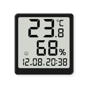 LONGB LED Digital Clock Black White ic Home Hygrometer Multi-Functional Kitchen Alarm Timer Home Use