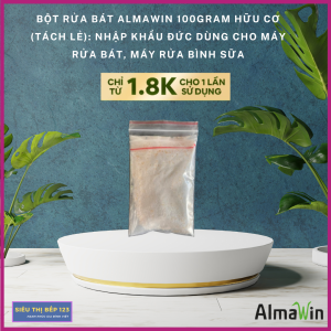 Bột rửa bát hữu cơ Almawin mẫu dùng thử 100g bột máy rửa bát nhập khẩu Đức (Tách lẻ không hộp)