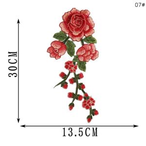 Colorful Long String Flowers Embroidery Iron On 3D Patches Sewn Applique Embroidered DIY Clothes