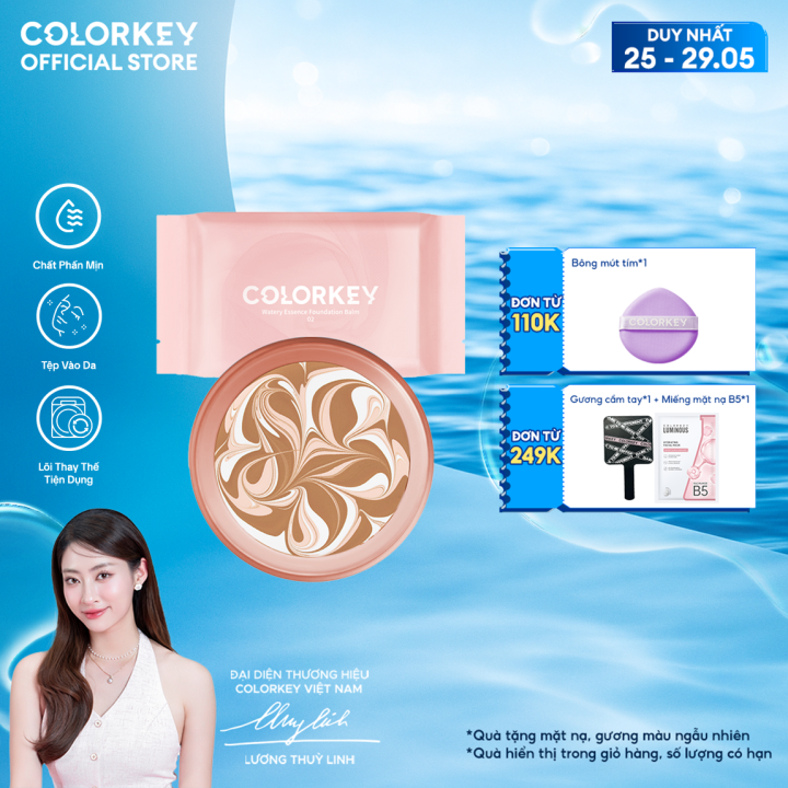 Lõi Refill Phấn Tươi Essence Balm COLORKEY Giúp Lớp Nền Mỏng Mịn, Căng Bóng Tự Nhiên 9g