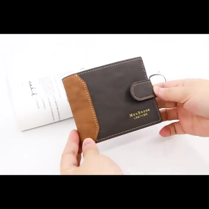 Portable Credit Holder PU Leather Wallet Purse for Men Trifold Small Change Pocket Money Bag
