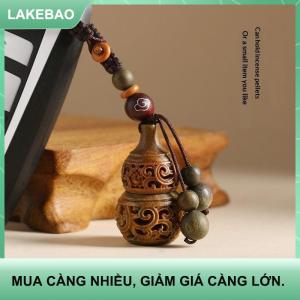 【LAKEBAO】 1 chiếc Đồ treo trang trí năm sinh cho nam nữ Mặt dây chuyền móc khóa ô tô hình quả bầu rỗng bằng gỗ đàn hương màu xanh lá tự nhiên