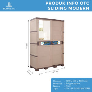 Olymplast Lemari Pakaian Sliding 2 Pintu / Lemari Plastik Minimalis / Transform Cabinet / OTC SL Modern