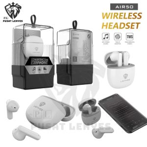 AIR50 - Handsfree Bluetooth LENYES ORIGINAL AIR-50 TWS Wireless Bluetooth 5.1 earbuds hifi stereo heavy bass earphone 60ms low latenc