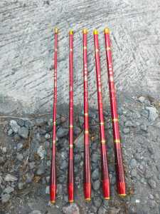Joran Tegek Import Merah High Carbon Rod Ruas Pendek 180 210 300 360 buat wader nila ikan mas COD