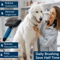 Dog Brush For Long Haired Dogs Poodles-Dog brushes for grooming&shedding-Large Firm Slicker Brush for Goldendoodles-With Soft Massage Grooming Stainless Steel Pins, Pet Grooming Wire Brush-25mm(1"). 