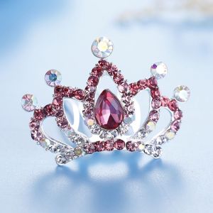 COPOTIYA Dễ thương Mini Khăn choàng đầu công chúa Kẹp tóc Kẹp tóc Lược cài tóc vương miện Tiara Hoa Trang sức tóc Crystal Rhinestone