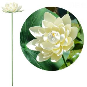 CINDYKHBKJ Long Stem Landscape Artificial Flower Artistic DIY Decoration Decorative Fake Flower Home Ponds Decor Props Simulated Lotus Flower Wedding Decoration