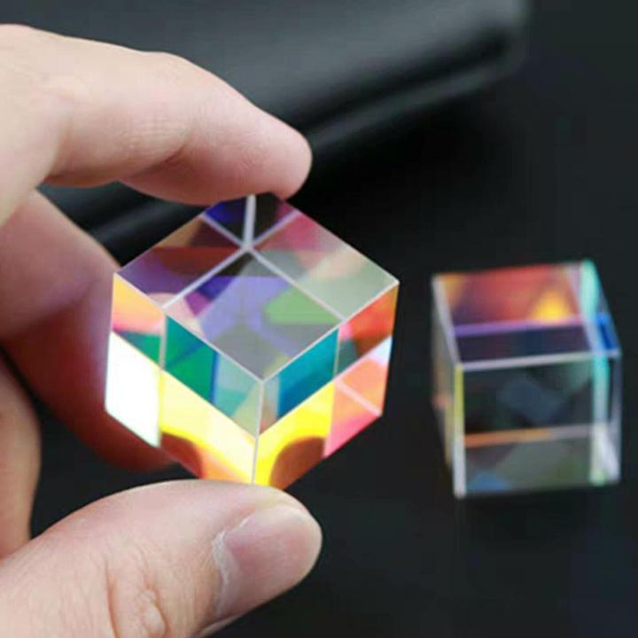 Magic Prism Cube Optical Glass Cube Colorful Prisms Cubes Science Learning Rainbow Glass Beams 6196