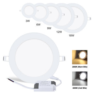 JACKSUN Pinlight Led Ceiling Recessed Led Pin Lights Led For Ceiling Light Panel Lights Round & Square Downlight led 3W 6W 9W 12W 18W Recessed Square Downlight Daylight Warm White Led Driver