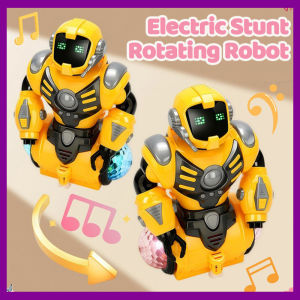 Kid Electric Stunt Rotating Robot LED Lights and Music Dancing Robot Toy Baby Educational Toys