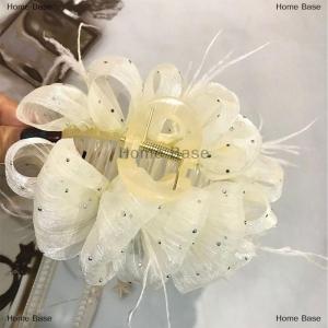 [COD] Home Base Elegant Temperament Starry Sky Feather Bubble Hair Clip For Women Headwear Hairpin Ornament Accessories