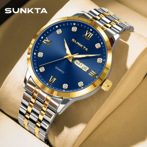 LIGE Sub Brand Sunkta Original Business Men Watch Diamond Scale With Calendar Watch Waterproof Stainless Steel Men Watch + Box