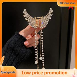 ✨QK shop✨ New Crystal Rhinestone Butterfly Pearl Tassel Hairpin Korean Simple Side Clip Liu Hai Clip Shark Hairpin Hair Accessories Women