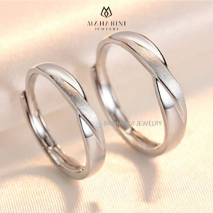 Cincin Tunangan Sepasang Kawin Nikah Emas Palladium Platinum Emas Perak MH85