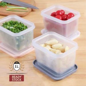 Ginger Garlic Onion Airtight Food Container Storage Bekas Bawang Rectangular Drain Sealed Box