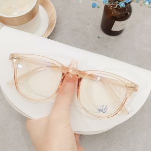 Cantara - Glasses Kacamata fashion wanita Pria Korea style Anti-Blue Light Simple aesthetic Bingkai Bulat Transparan trend cat-eye Beragam Corak Warna
