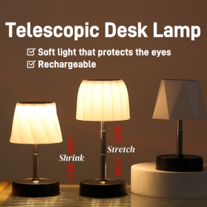 Rechargeable Table Lamp With Adjustable Height Portable Wireless Touch Desktop Night Light For Bedroom Desk Study Reading Lamp
