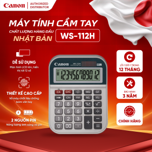 Máy tính Canon WS-112H màn hình lớn 2 nguồn pin độ dùng cho cửa hàng và shop bán hàng