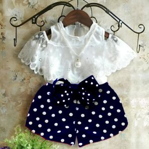Daigo Echa Navy Setelan Baju Anak Perempuan 1 2 3 4 5 Tahun Korea Style Viral Brukat Pita Asli