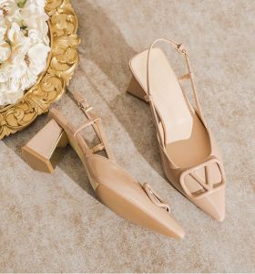 6CM/2.3inches Korean fashion Pointed high heel Thick soled high heel for women formal office shoes soft Leather heel Business shoes with heels work heels Elegant