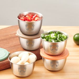 CHUAN with Sealed Lid Seasoning Box 304 Stainless Steel Silicone Cover Condiment Containers Quality Leak-proof Small Storage Box