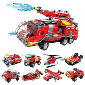 1805 - QMAN Đồ chơi lắp ráp Qman Water Cannon Fire Truck (giao lẻ ngẫu nhiên)