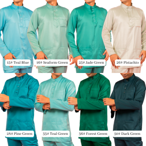 Baju Melayu Slimfit Kain Paloma 22026 Batch-1 (Green Series)