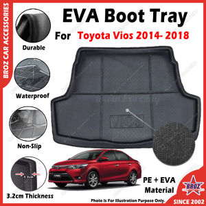 For Toyota Vios 2014-2018 EVA Copolymer Car Boot Tray Luggage Cargo Trunk Tray Dulang But Kereta 汽车后箱垫