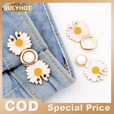 JULYHOT 1 cái thắt chặt Eo Nút cho phụ nữ váy quần jeans có thể điều chỉnh eo Clip kim loại pins phụ kiện quần áo