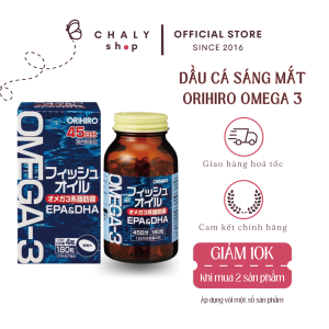 Viên dầu cá Omega 3 Orihiro bổ mắt ngăn ngừa khô mỏi mắt 180 viên của Nhật