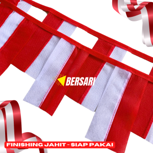 ISI 50 Bendera / Banner Merah Putih PERSEGI Warna / Hut RI / Kemerdekaan/ Dirgahayu /Umbul-umbul /Flag Party Bendera Persegi Kain