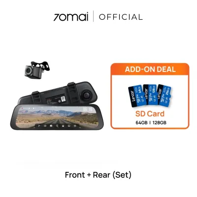 70mai S500 Rearview Dashcam 3K Resolution | Dual-Channel Recording | Supercapacitor | 24H Parking Survilliance