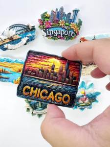 Chicago Refrigerator Magnet Home Decor Gift Travel Souvenir Gift 3D Magnetic Craft Ornament
