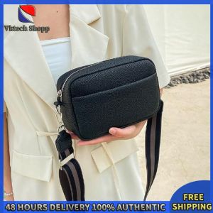 Vktech Versatile Square Crossbody Tote Bag for Women with Wide Strap Simple Solid Color Design for Shopping and Outings
