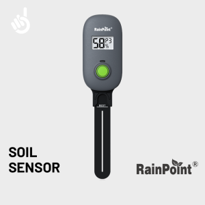 RainPoint Soil Moisture Sensor Accurate IP54 Waterproof Battery Operated Button Control For Garden & Outdoor